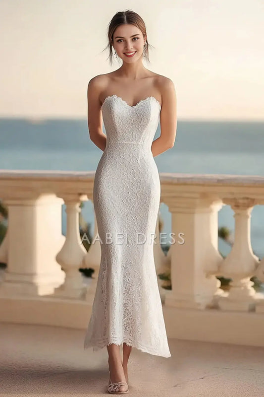 AABEI DRESS Formal Wear Dresses Mermaid Strapless Sweetheart Dinner Dress Lace Elegant Wedding Dress