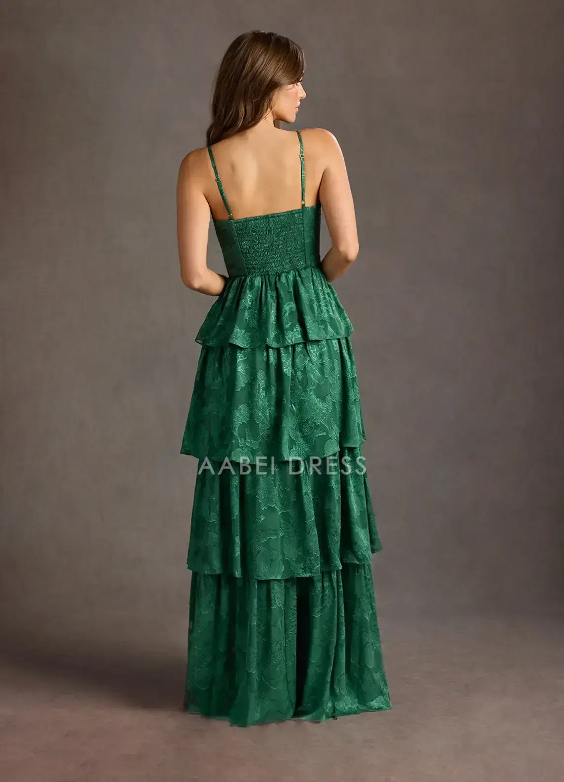AABEI DRESS Formal Wear Dresses Printing A Line Pleated Sweetheart Neckline Spaghetti Strap Layering Ruched Slit Fantastic Party Dress Hot Sale Prom Dress