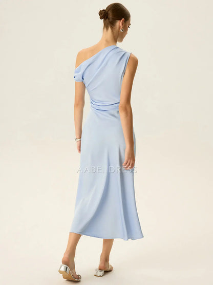 AABEI DRESS Formal Wear Dresses Sheath/Column One-Shoulder Pleated Elegant Simple Dress Hot Sale Prom Dress