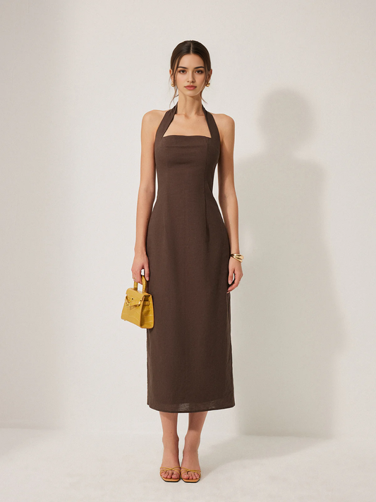 AABEI DRESS Formal Wear Dresses Sheath Halter Backless Split Dress Elegant Simple Hot Sale Prom Dress