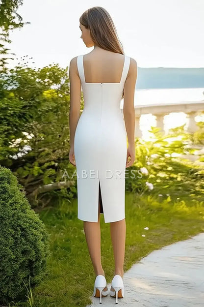 AABEI DRESS Formal Wear Dresses Sheath Square Neck Sleeveless Elegant Simple Wedding Dress