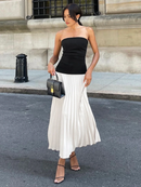 AABEI DRESS Formal Wear Dresses Sheath Strapless Sleeveless Split Joint Pleated Elegant Fashion Long Dress Hot Sale Prom Dress