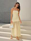 AABEI DRESS Formal Wear Dresses Sheath Strapless Split Joint Ruched Elegant Hot Sale Prom Dress