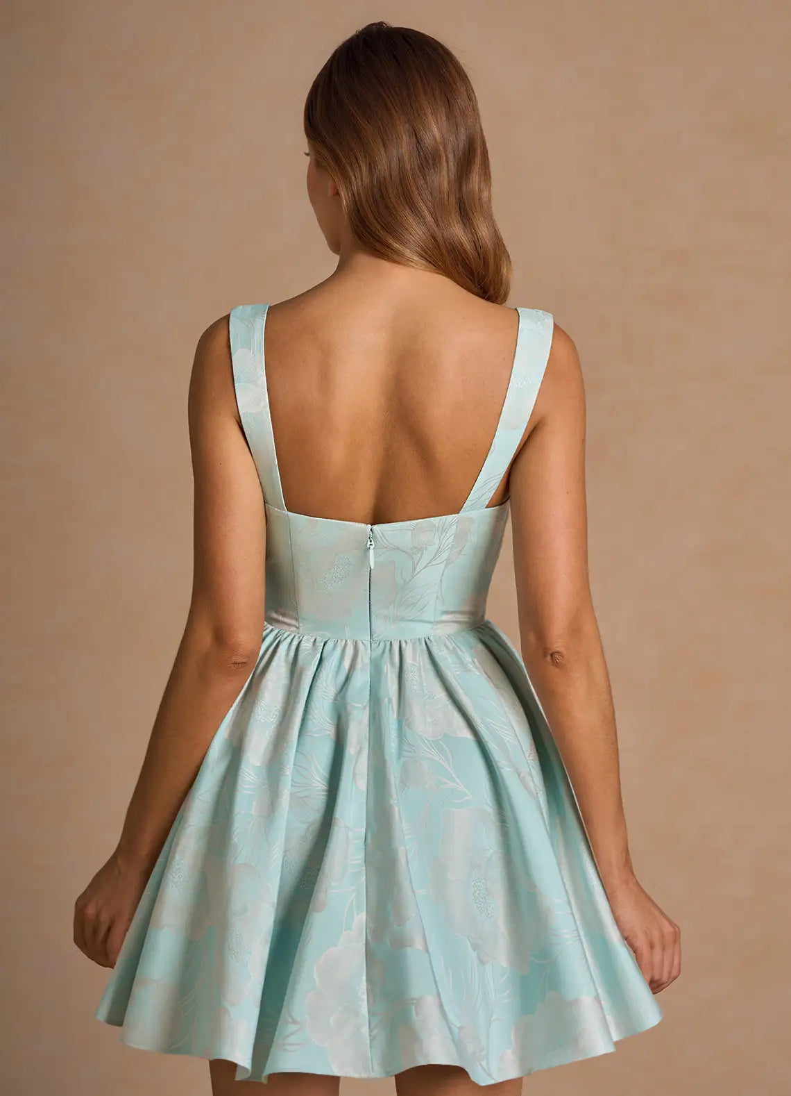 AABEI DRESS Formal Wear Dresses Short Prom Dress A Line Overlapping Sweetheart Neckline Wide Shoulder Straps Exquisite Printing Ruched Hot Sale Homecoming Dress