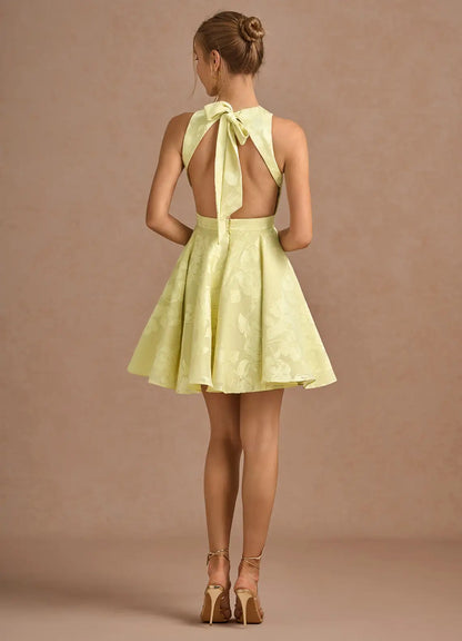 AABEI DRESS Formal Wear Dresses Short Prom Dress A Line Round Neck Sleeveless Exquisite Printing Lace up Backless Hot Sale Homecoming Dress