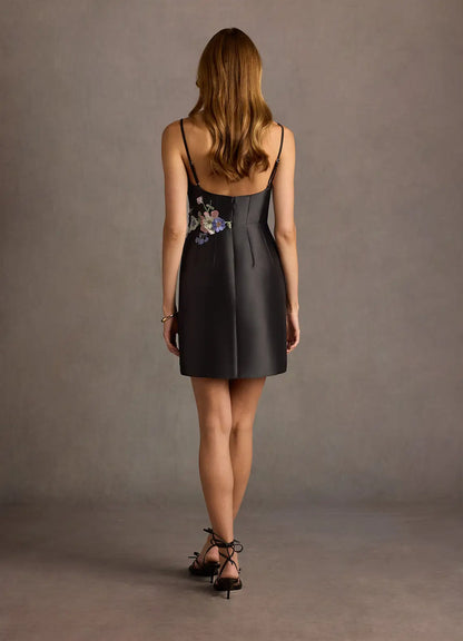 AABEI DRESS Formal Wear Dresses Short Prom Dress Elegant Sheath Spaghetti Strap 3D Floral Backless Exquisite Hot Sale Homecoming Dress