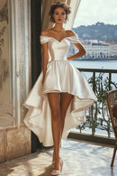 AABEI DRESS Formal Wear Dresses Unique A Line Off The Shoulder Sweetheart Hi-Lo Asymmetrical Ruched Fashion Wedding Dress