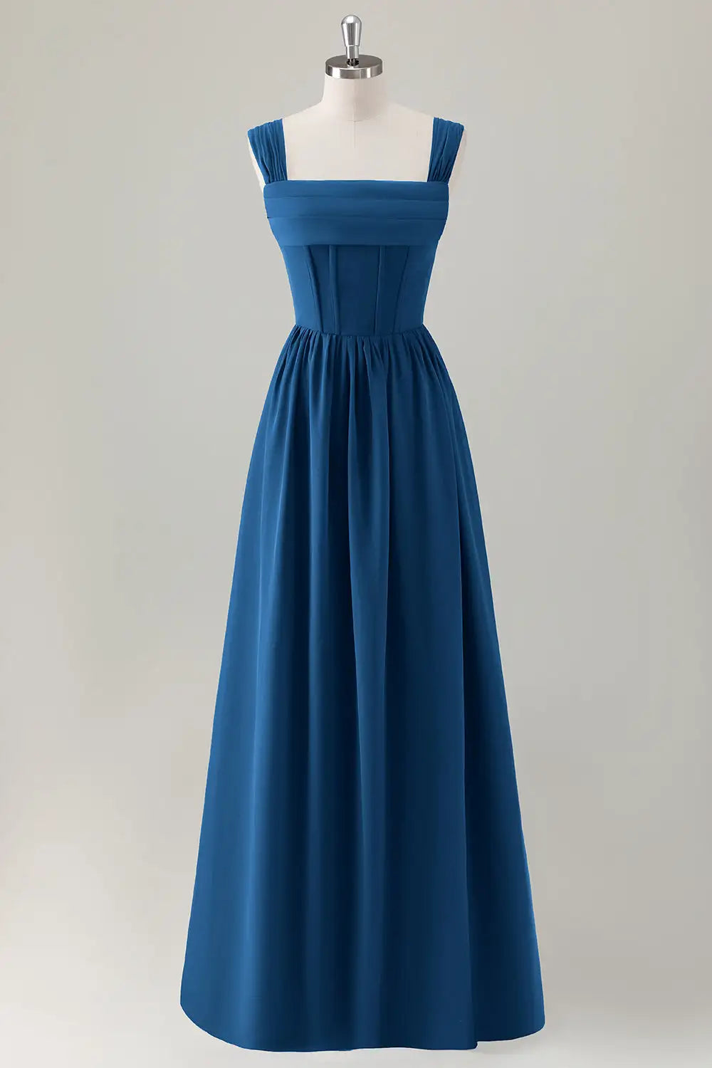 AABEI DRESS Formal Women's Dresses A-Line Square Neck Pleated Corset Lace Up Back Elegant Long Prom Dress