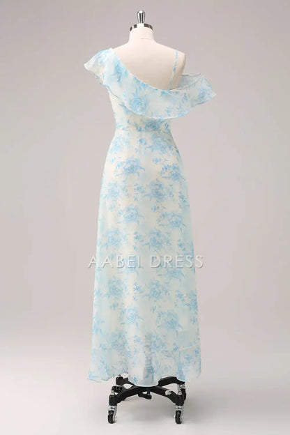 AABEI DRESS Formal Women's Dresses A-Line V Neck Ruched Printing Slit Elegant Prom Dress