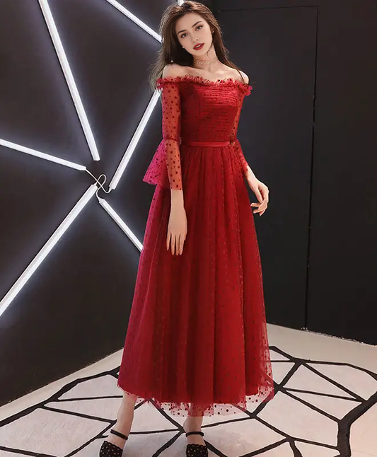 AABEI DRESS Formal Women's Dresses A Line Off Shoulder Round Dot Exquisite Prom Dress