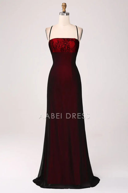 AABEI DRESS Formal Women's Dresses Charming Sheath Spaghetti Straps Backless Side Fork Floor Length Sexy Prom Dress