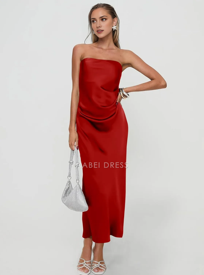 AABEI DRESS Formal Women's Dresses Evening Sexy Strapless Tube Bodycon Side Slit Cocktail Charming Prom Dress