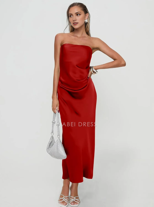 AABEI DRESS Formal Women's Dresses Evening Sexy Strapless Tube Bodycon Side Slit Cocktail Charming Prom Dress