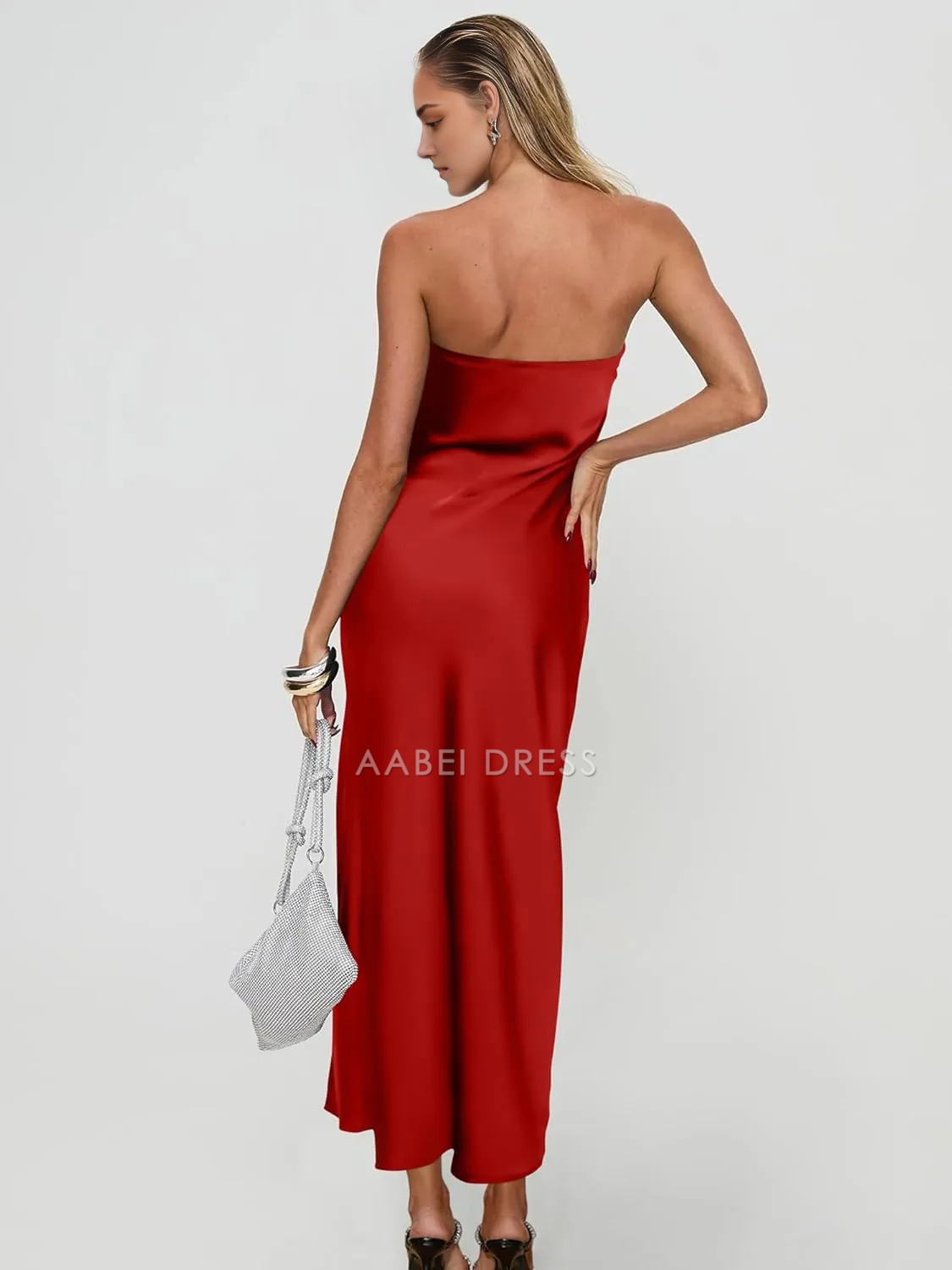 AABEI DRESS Formal Women's Dresses Evening Sexy Strapless Tube Bodycon Side Slit Cocktail Charming Prom Dress