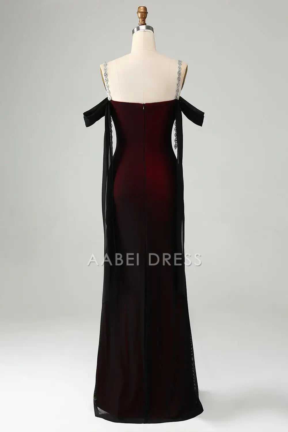 AABEI DRESS Formal Women's Dresses Exquisite Mermaid Cold Shoulder Pleated Beadwork Sparkly Long Prom Dress