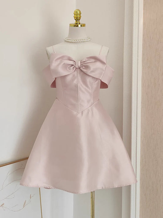 AABEI DRESS Short Prom Dress Elegant A Line Spaghetti Strap Off Shoulder Bow Neckline Cute Hot Sale Homecoming Dress