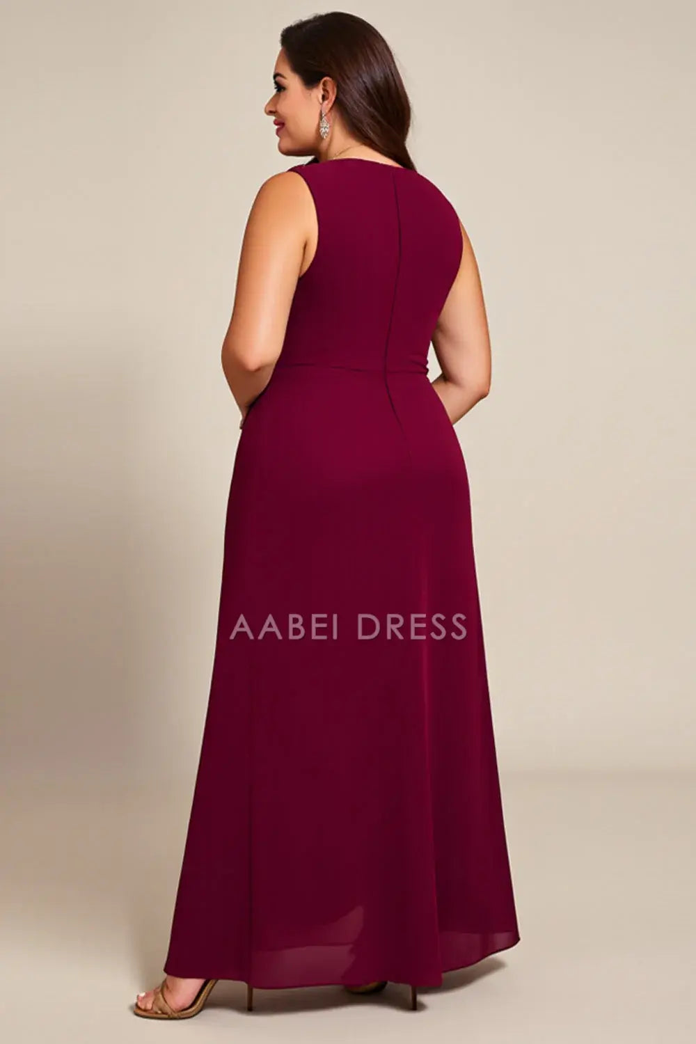 AABEI DRESS Wedding Guests Dresses A Line One Shoulder Beadwork Pleated Plus Size Dress Elegant Mother of the Bride Dress