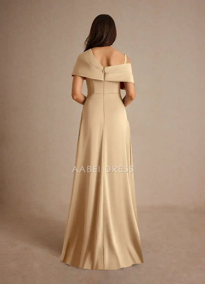 AABEI DRESS Wedding Guests Dresses Beautiful A-Line One Shoulder Pleated Leg Slit Elegant Mother of the Bride Dress