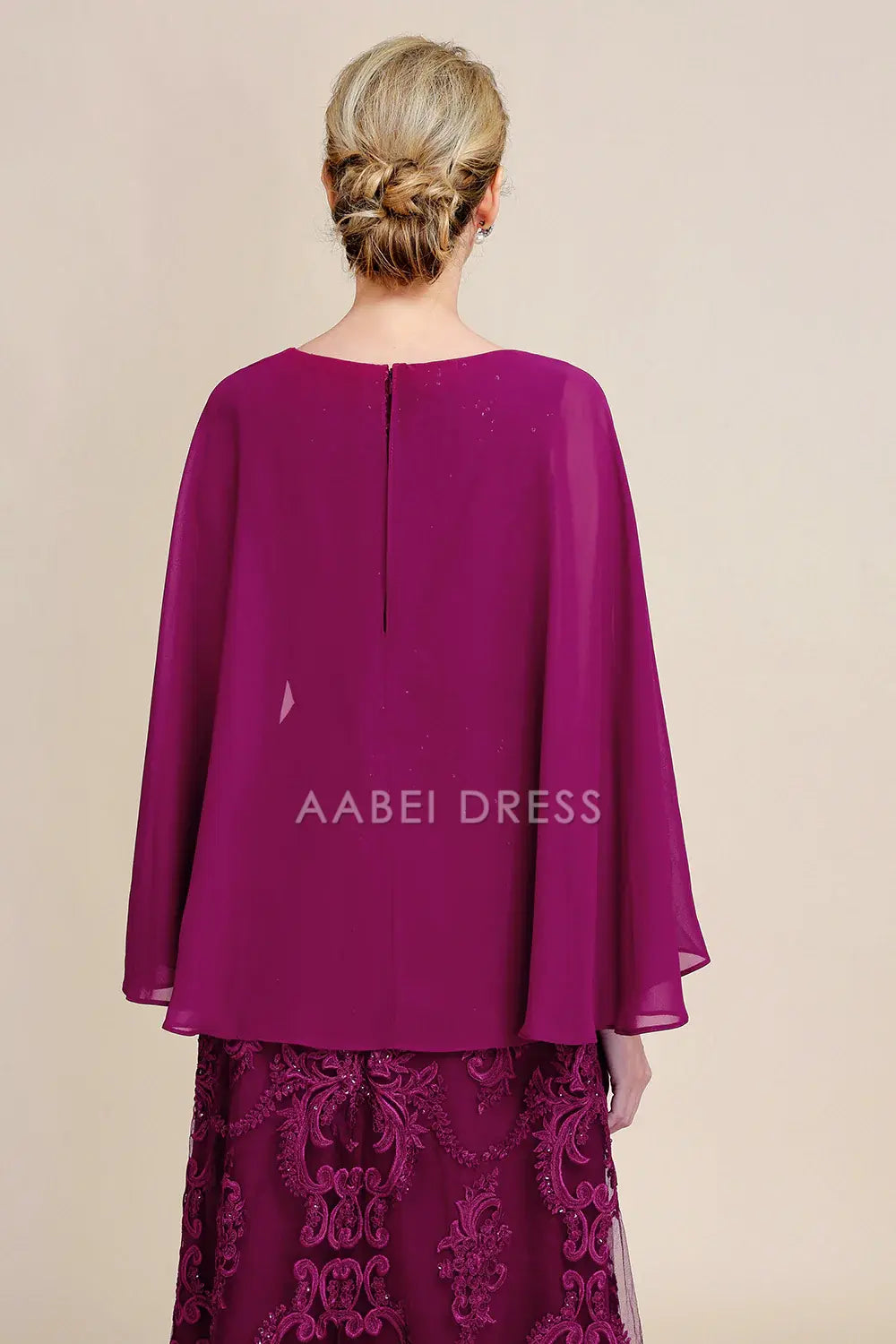 AABEI DRESS Wedding Guests Dresses Mom's Formal Dress A Line V Neck Flutter Batwing Sleeves Beaded Lace Applique Gorgeous Long Mother of the Bride Dress