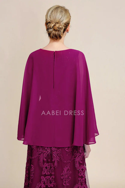 AABEI DRESS Wedding Guests Dresses Mom's Formal Dress A Line V Neck Flutter Batwing Sleeves Beaded Lace Applique Gorgeous Long Mother of the Bride Dress