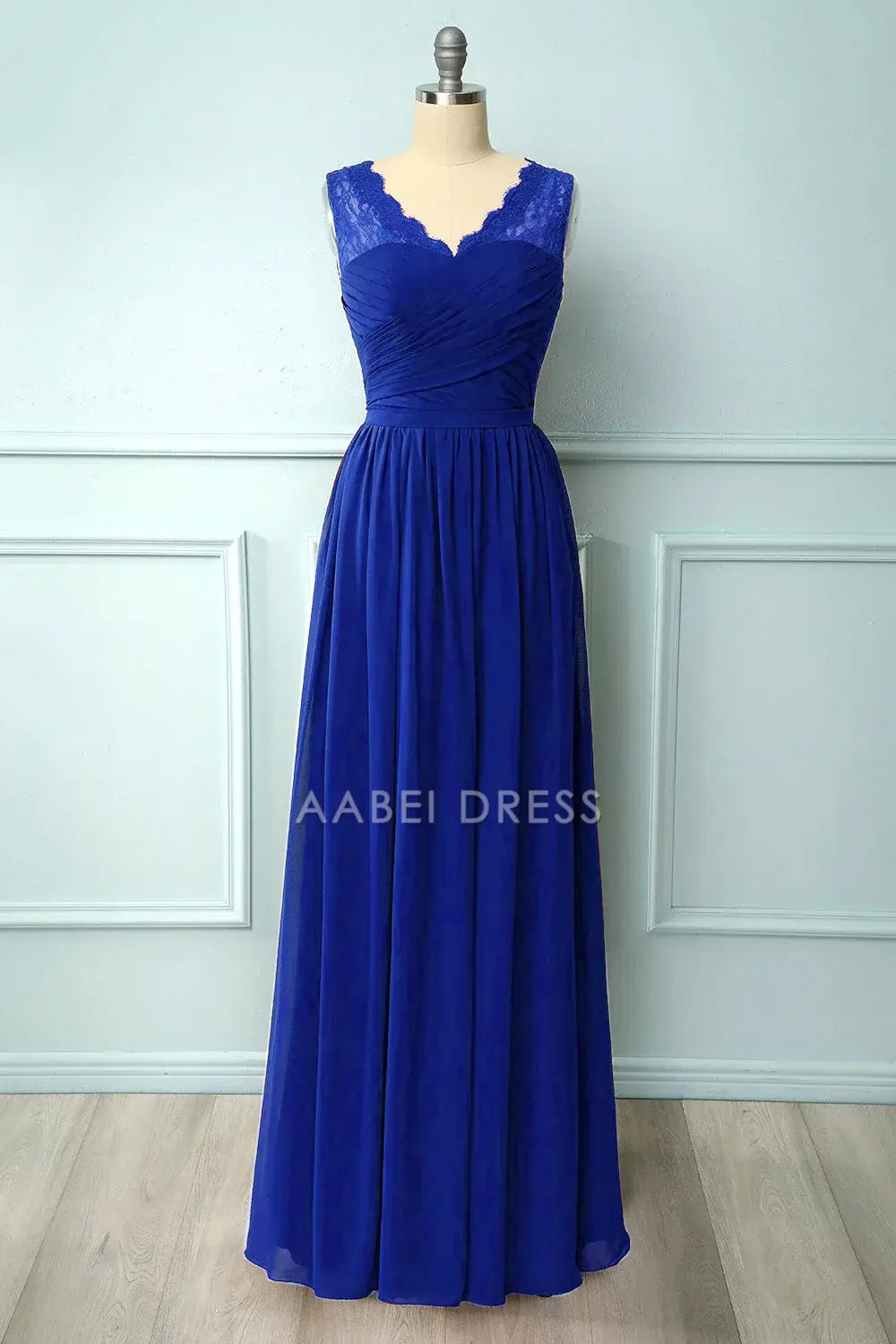 AABEI DRESS Wedding Guests Dresses Mom's Formal Dress Elegant A Line V Neck Pleated Sleeveless Lace Simple Mother of the Bride Dress