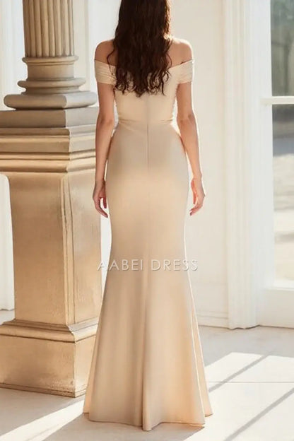 AABEI DRESS Wedding Guests Dresses Mom's Formal Dress Mermaid Off the Shoulder Sweetheart Neckline with Appliques Elegant Long Mother of the Bride Dress
