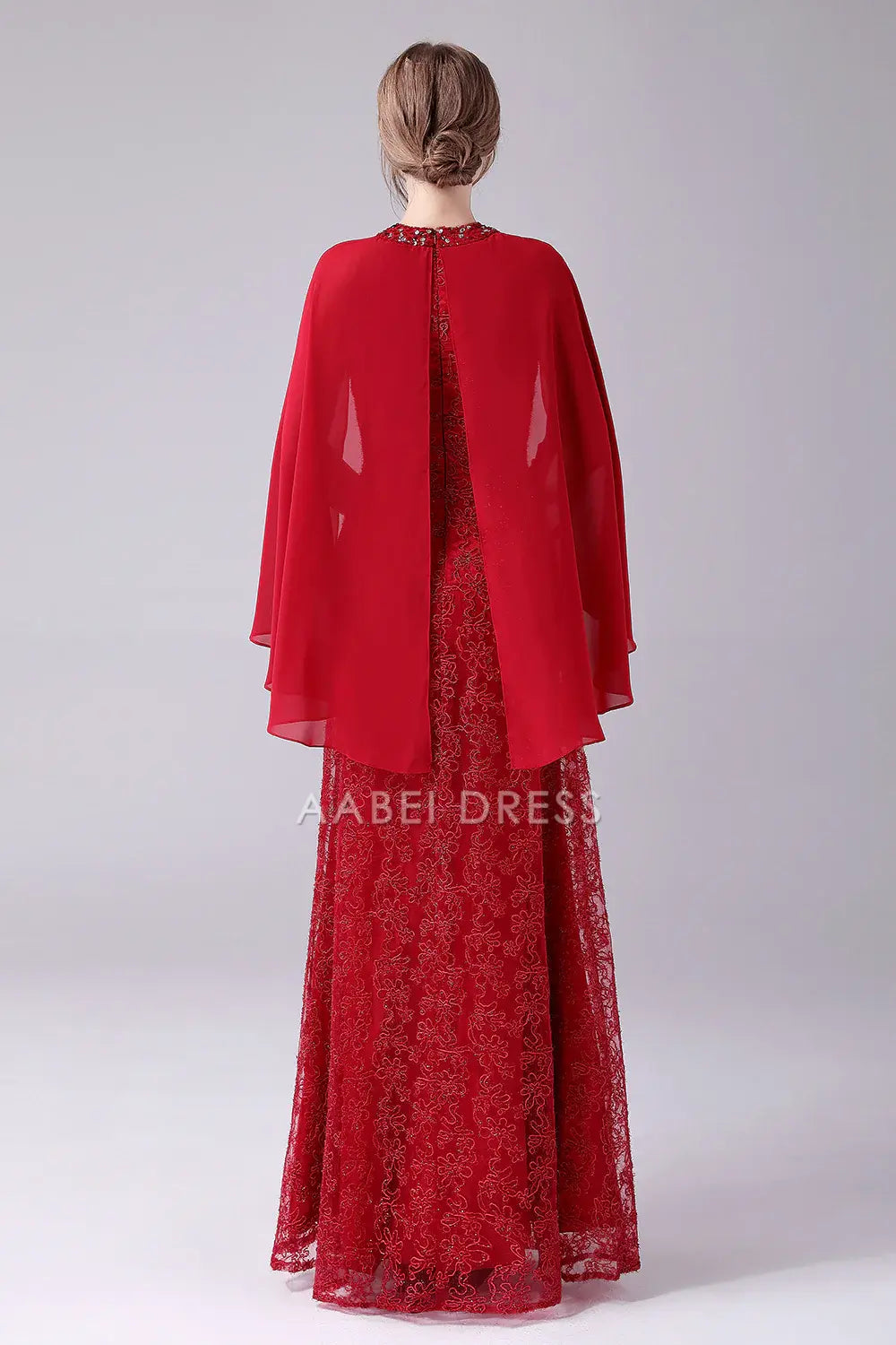 AABEI DRESS Wedding Guests Dresses Mom's Formal Dress Sparkle A-Line Round Neck Flutter Sleeves Lace Beadwork Gorgeous Long Mother of the Bride Dress