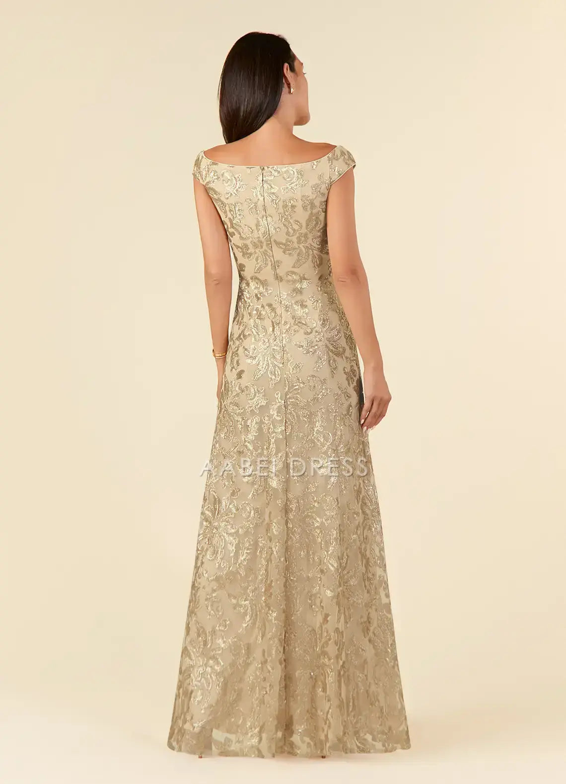 AABEI DRESS Wedding Guests Dresses Sheath/Column Off the Shoulder Sequin Floral Retro Fashion Mother of the Bride Dress