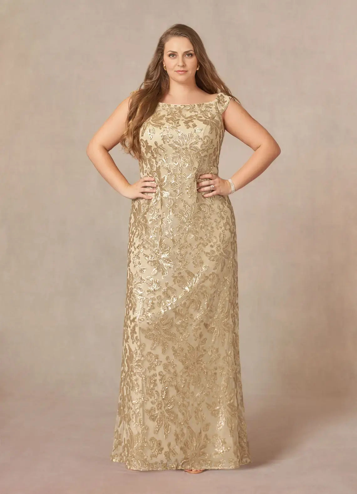 AABEI DRESS Wedding Guests Dresses Sheath/Column Off the Shoulder Sequin Floral Retro Fashion Plus Size Dress Mother of the Bride Dress