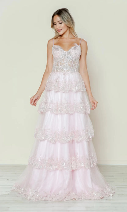 Artistic A-Line Sweetheart Spaghetti-Strap Open-Back Floor-Length Prom Dress