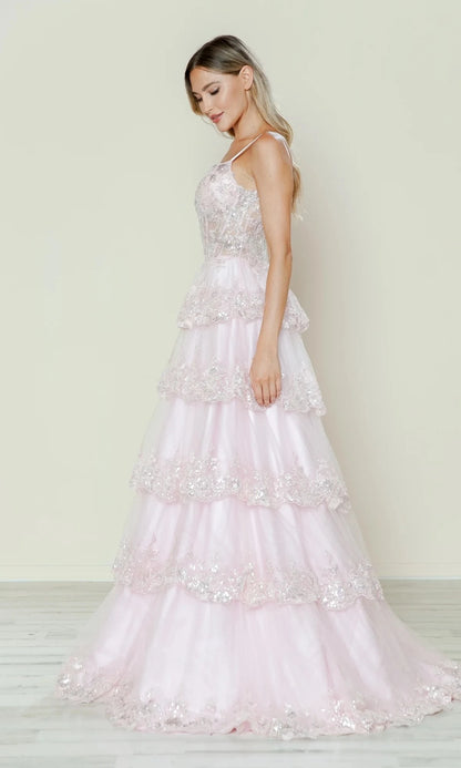 Artistic A-Line Sweetheart Spaghetti-Strap Open-Back Floor-Length Prom Dress