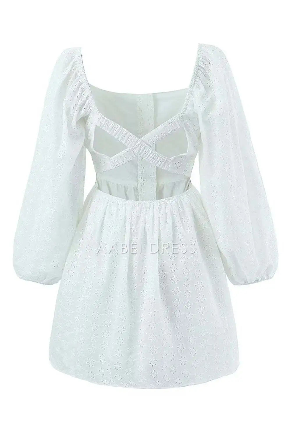 AABEI DRESS New Homecoming Dress Elegant A Line Square Neck Long Sleeves Backless Retro Short Graduation Dress