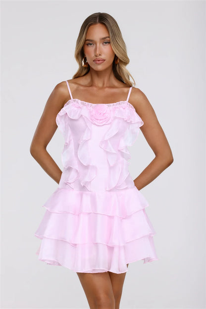 Charming Ruffled Tiered A-Line Sweetheart Spaghetti Strap Zipper Back Mini Homecoming Dresses