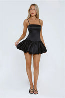 Chic A-Line Bubble Skirt Square Neck Sleeveless Lace-Up Back Mini Homecoming Dresses for Parties