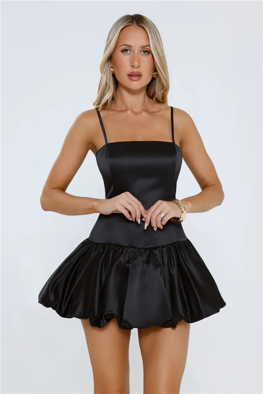 Chic A-Line Bubble Skirt Square Neck Sleeveless Lace-Up Back Mini Homecoming Dresses for Parties