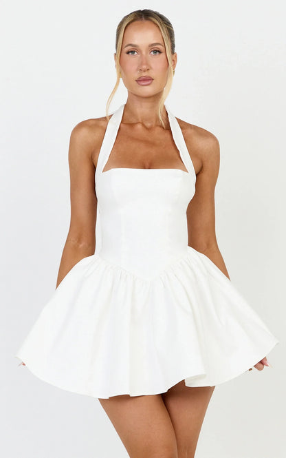 Chic A-Line Halter Sleeveless Open Back Mini Homecoming Dress for Parties and Special Occasions