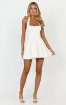 Chic A-Line Square Neck Halter Sleeveless Corset Back Mini Homecoming Dress for Parties