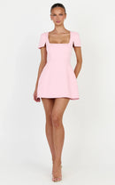 Chic A-Line Square Neck Puffed Short Sleeve Mini Homecoming Dress for Parties and Special Occasions