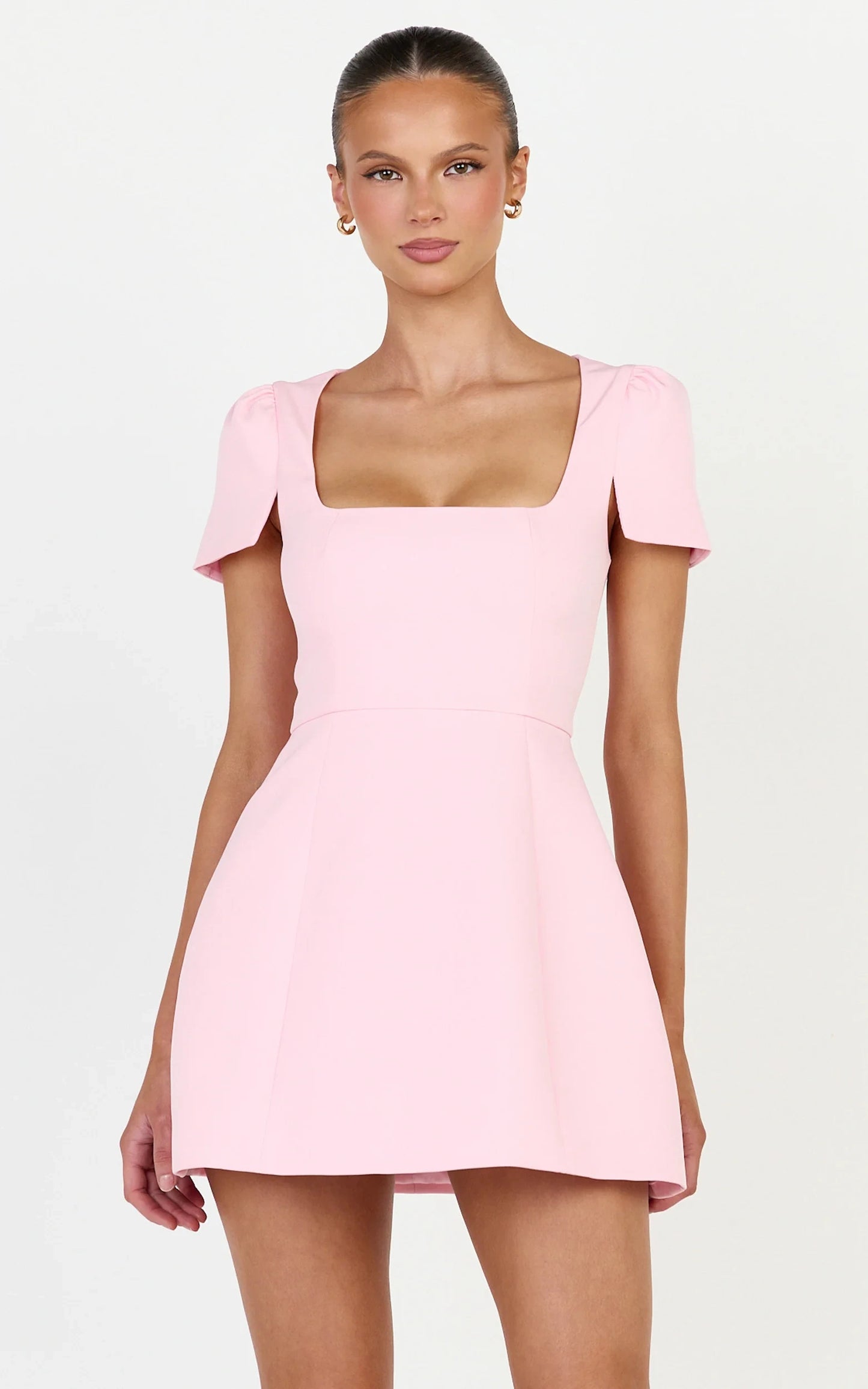 Chic A-Line Square Neck Puffed Short Sleeve Mini Homecoming Dress for Parties and Special Occasions