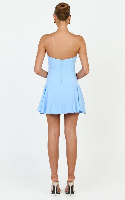 Chic A-Line Strapless Sleeveless Zipper Back Mini Homecoming Party Dress for Juniors