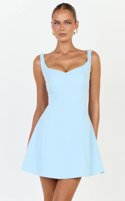 Chic A-Line Sweetheart Neck Wide Strap Sleeveless Scoop Back Mini Homecoming Dresses for Women