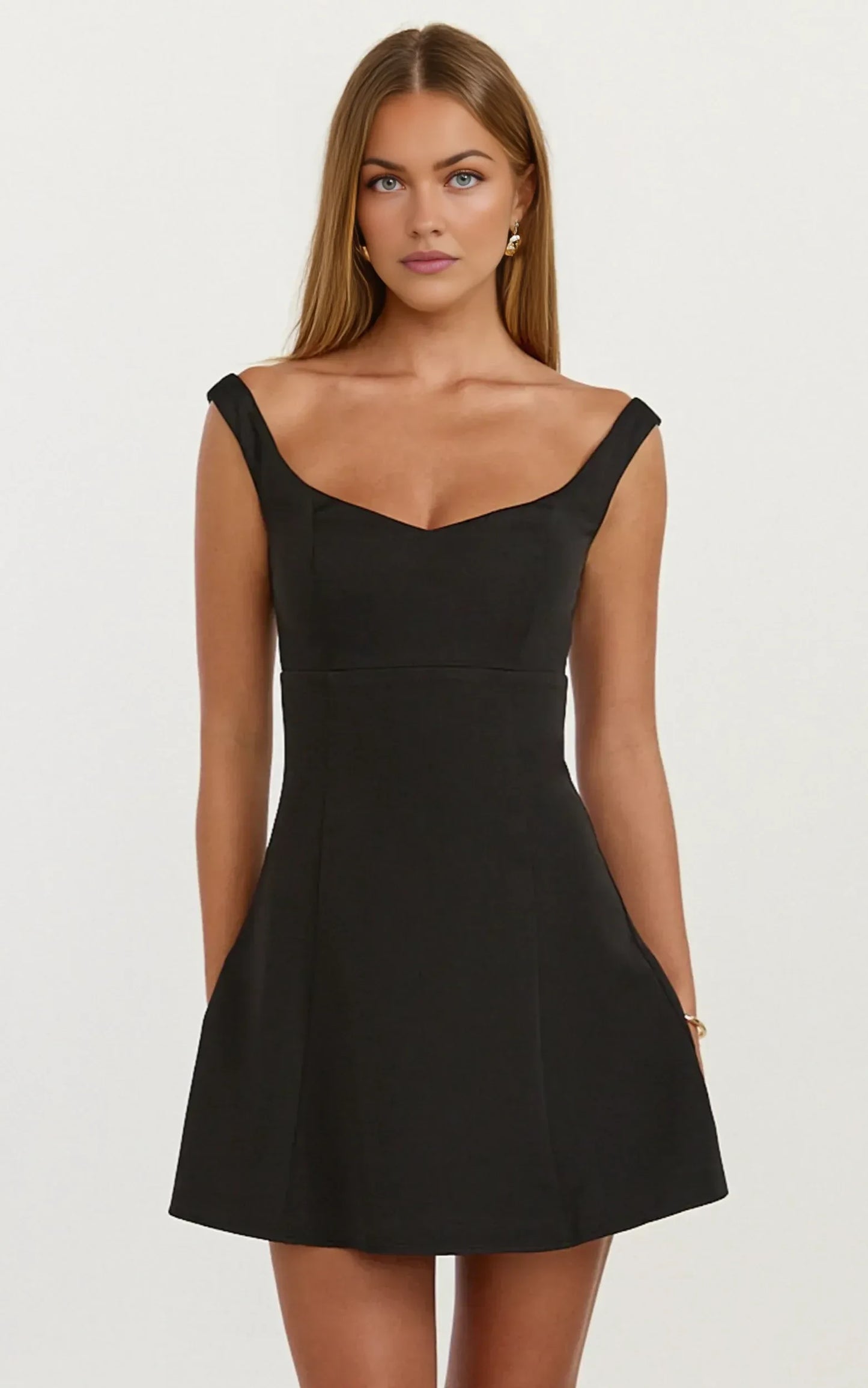 Chic A-Line Sweetheart Off-Shoulder Cap Sleeve Zipper Back Mini Homecoming Dresses for Parties