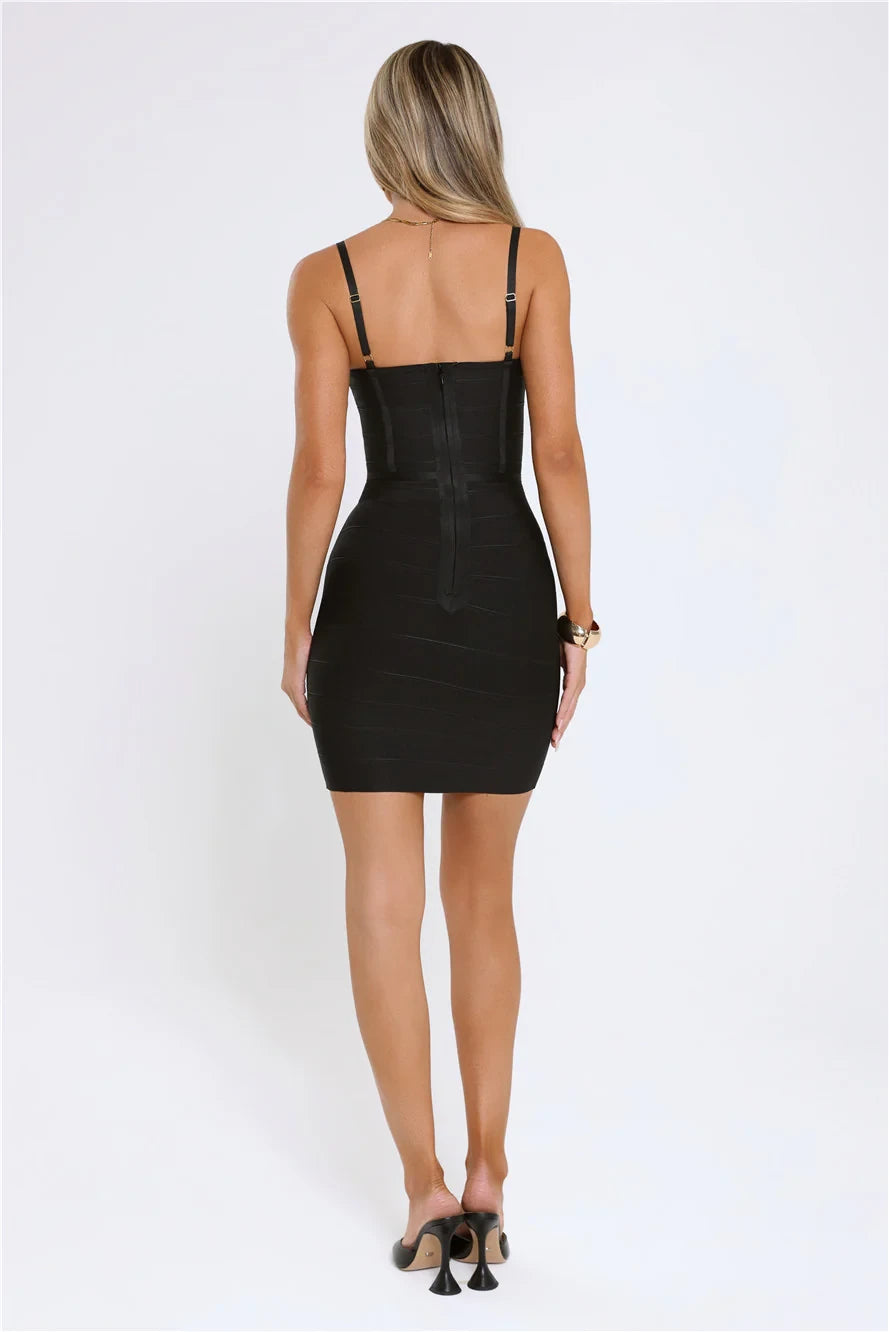 Chic Bodycon Sweetheart Spaghetti Strap Sleeveless Zipper Back Mini Bandage Homecoming Party Dresses