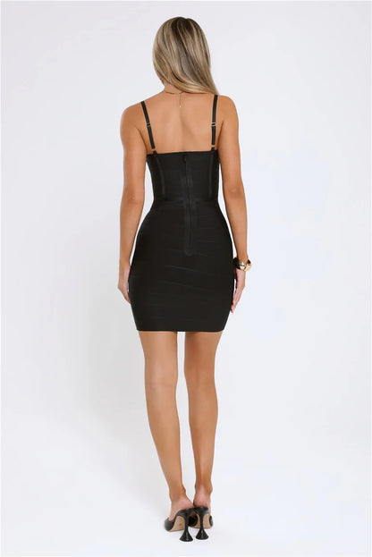 Chic Bodycon Sweetheart Spaghetti Strap Sleeveless Zipper Back Mini Bandage Homecoming Party Dresses