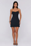 Chic Draped Square Neck Spaghetti Strap A-Line Shirred Back Mini Homecoming Dress