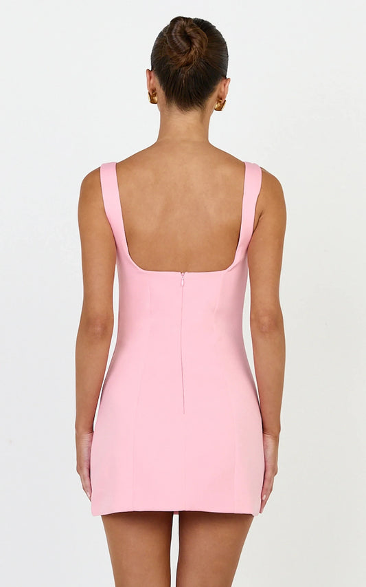 Chic Fitted Square Neck Sleeveless Concealed Zipper Back Mini Homecoming Dresses