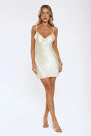 Chic Glossy A-Line Sweetheart Spaghetti Strap Open Back Mini Homecoming Dresses