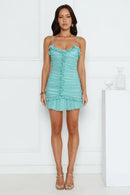 Chic Ruched Bodycon Ruffled Sweetheart Neck Sleeveless Straight Back Mini Homecoming Dresses
