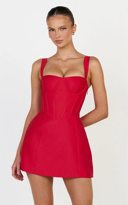 Chic Structured A-Line Sweetheart Neck Sleeveless Lace-Up Back Mini Homecoming Dresses for Parties