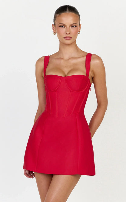 Chic Structured A-Line Sweetheart Neck Sleeveless Lace-Up Back Mini Homecoming Dresses for Parties